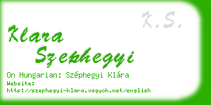 klara szephegyi business card