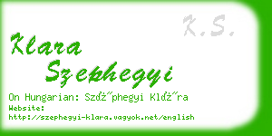 klara szephegyi business card